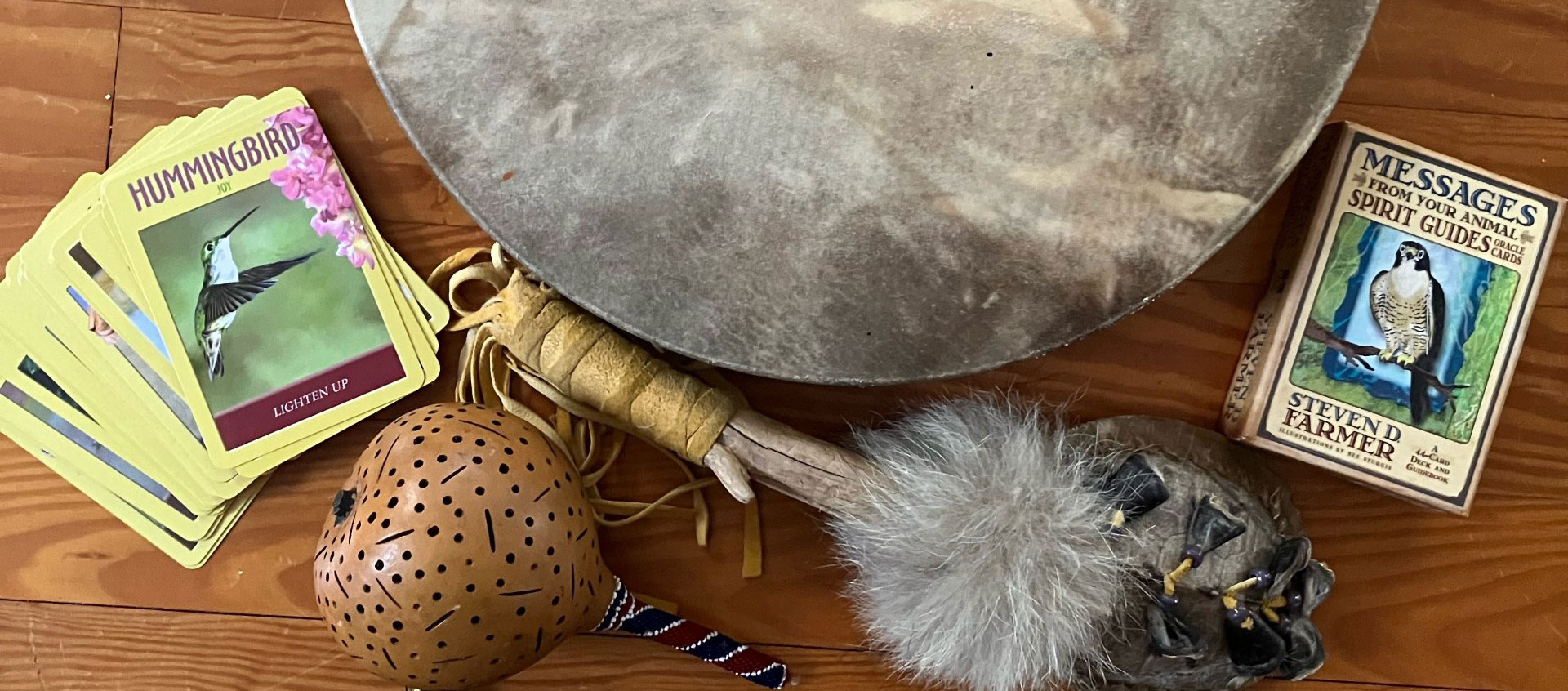 medicine cards, drum, and rattles