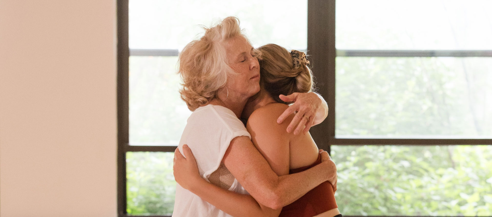 two women hugging