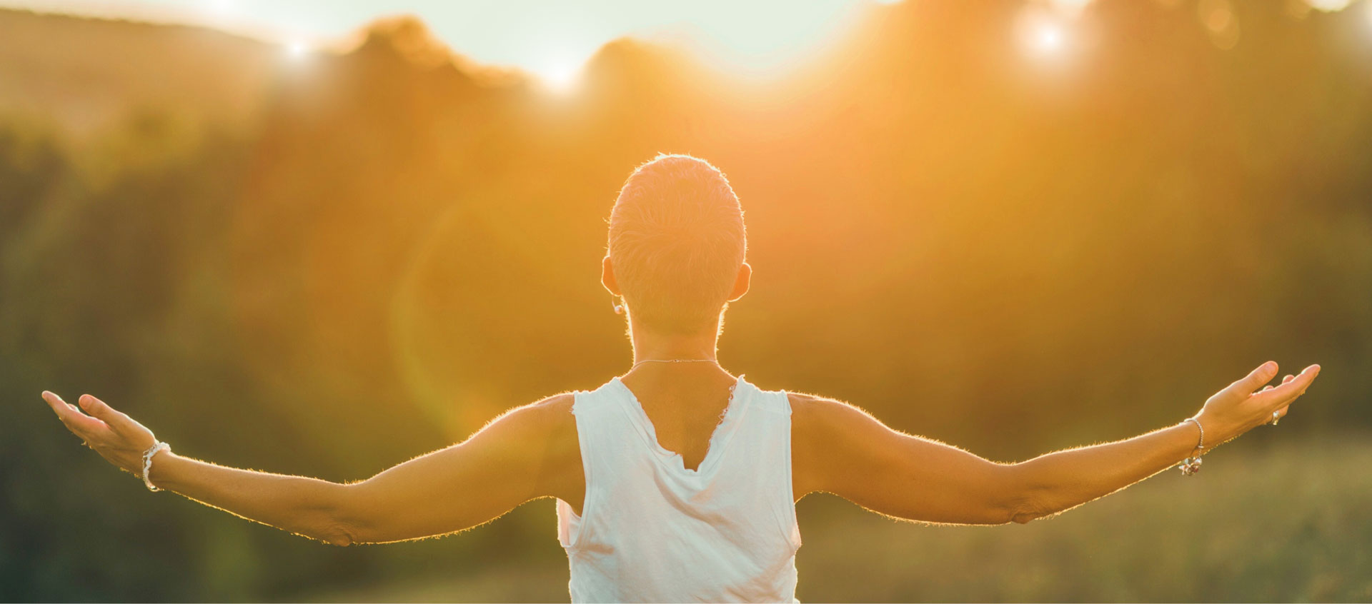 woman with arms outstretched